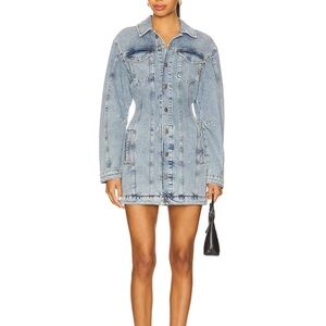 GOOD AMERICAN Barrel Long Sleeve Mini Dress in Indigo911 - Size: XS